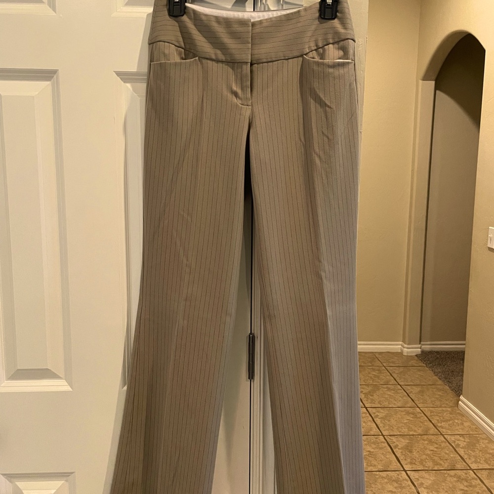 Khaki/Choc striped Express slacks